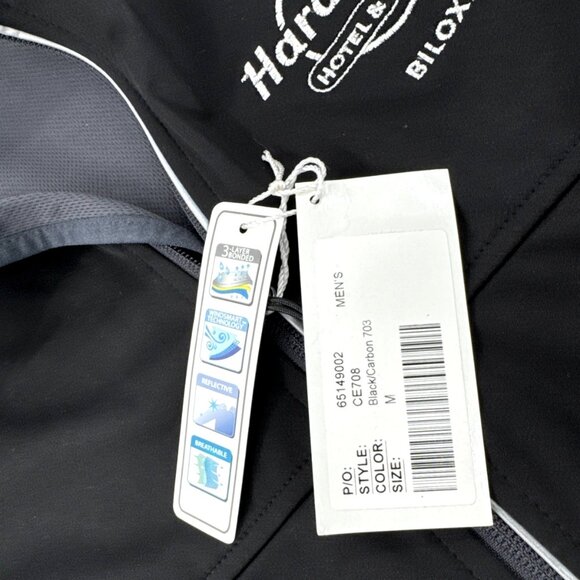 Hard Rock Cafe Biloxi Tech Jacket Mens Medium Black Performance Stretch Zip NEW - Picture 3 of 14
